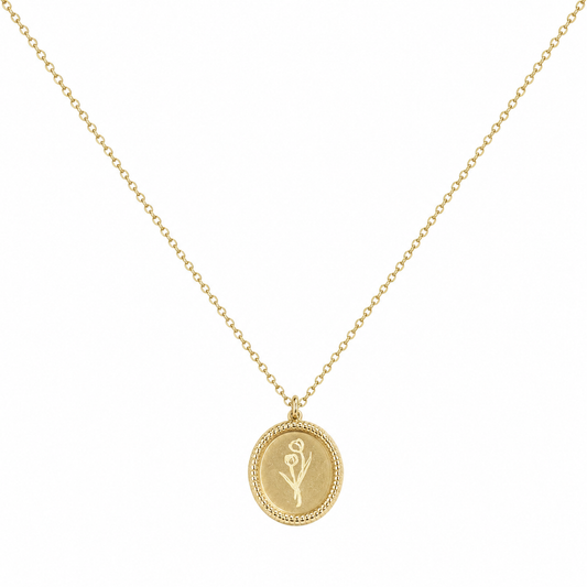 Gold Tulip Blossom Flower Necklace stainless steel necklace women's waterproof hypoallergeen
