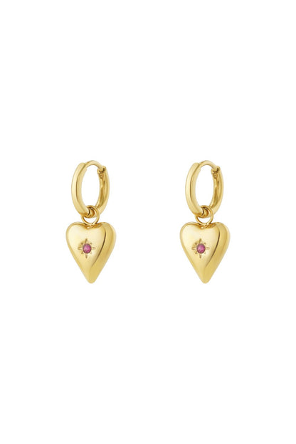 Geboortesteen Oorbellen Donkerroze/Juli stainless steel oorbellen dames waterproof hypoallergeen