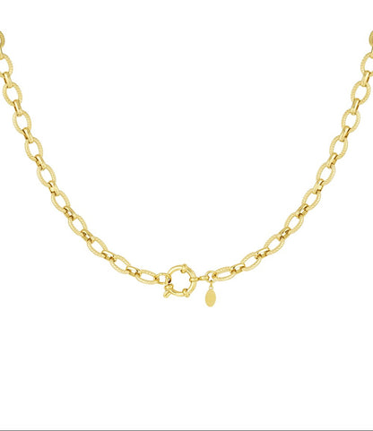 Gold Chunky Statement Choker Necklace stainless steel necklace women's waterproof hypoallergeen