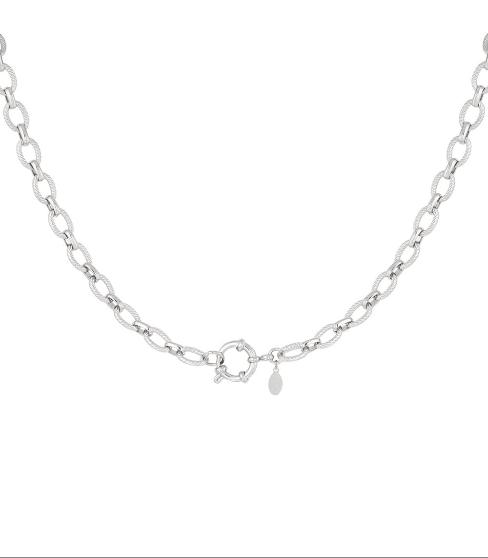 Silver Chunky Statement Choker Necklace stainless steel necklace women's waterproof hypoallergeen