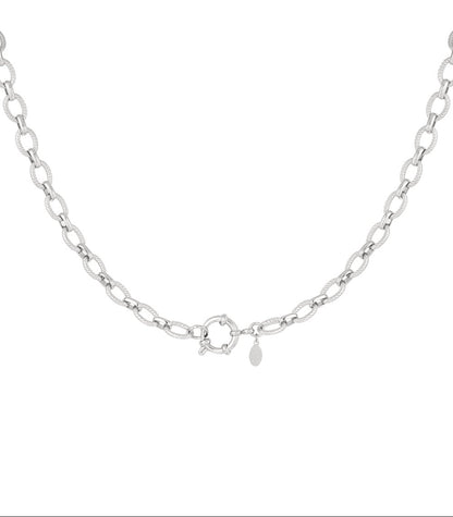 Silver Chunky Statement Choker Necklace stainless steel necklace women's waterproof hypoallergeen