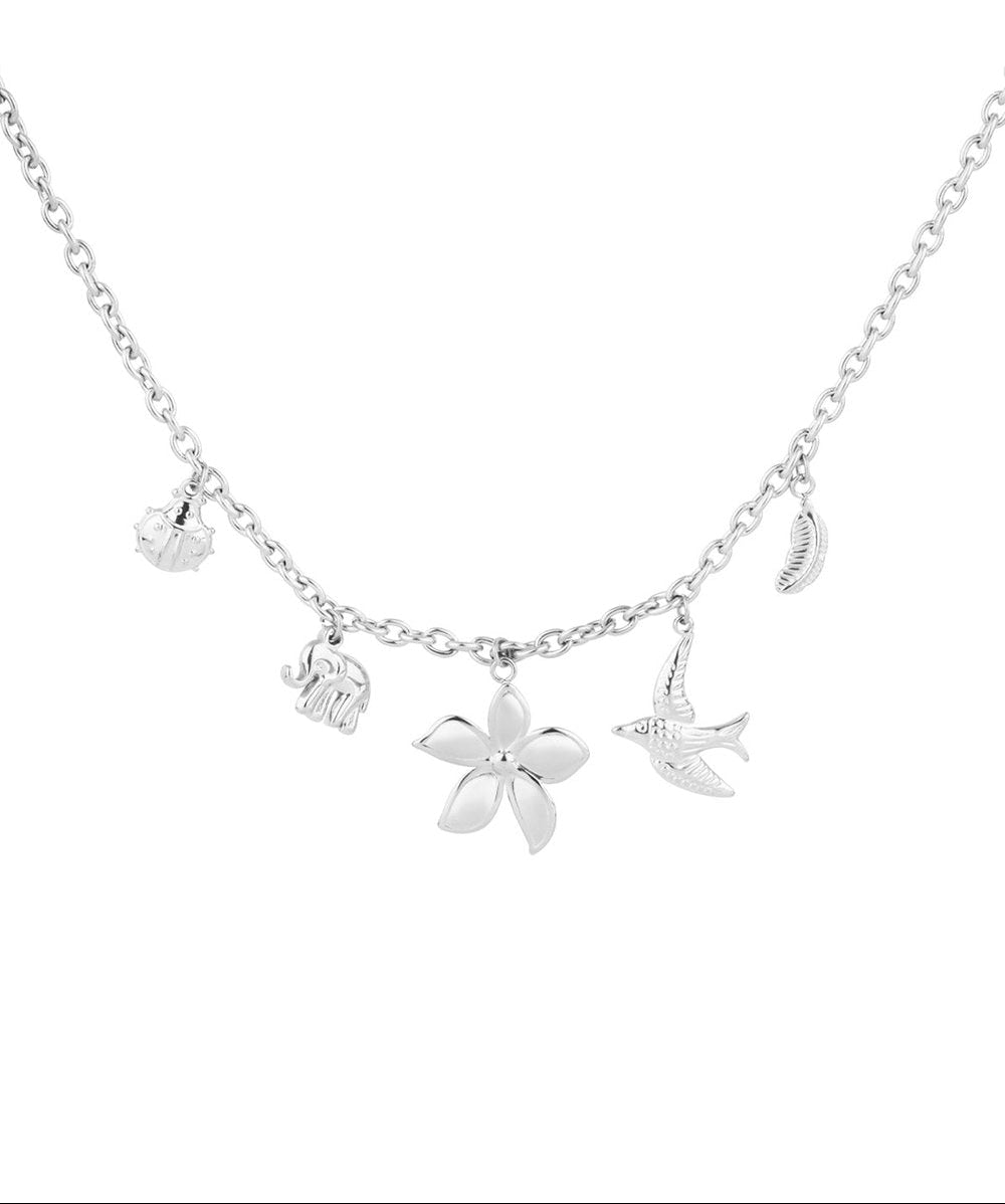 Zilverkleurig Spirit Of Nature Bedelketting stainless steel ketting dames waterproof hypoallergeen