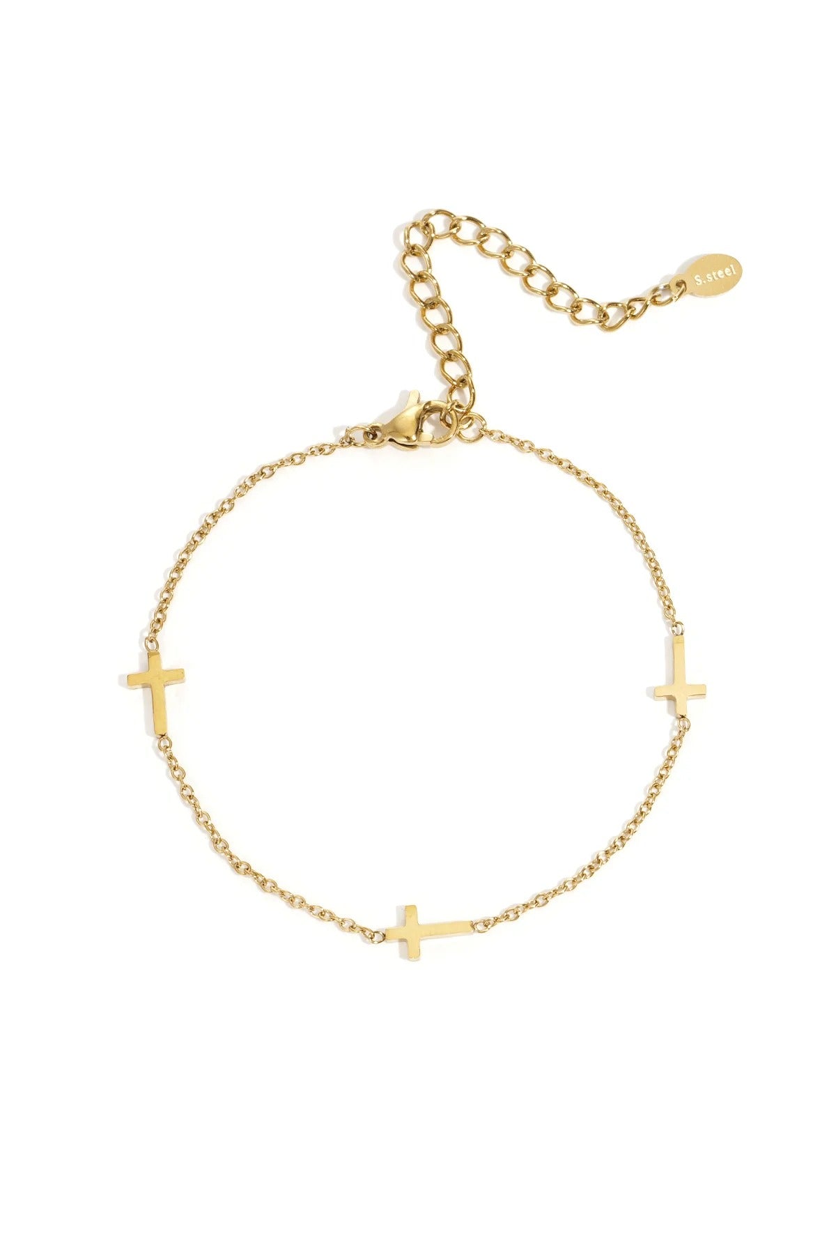 Sacred Saint Crosses Set Necklace + Bracelet