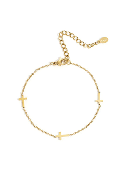 Sacred Saint Crosses Set Necklace + Bracelet