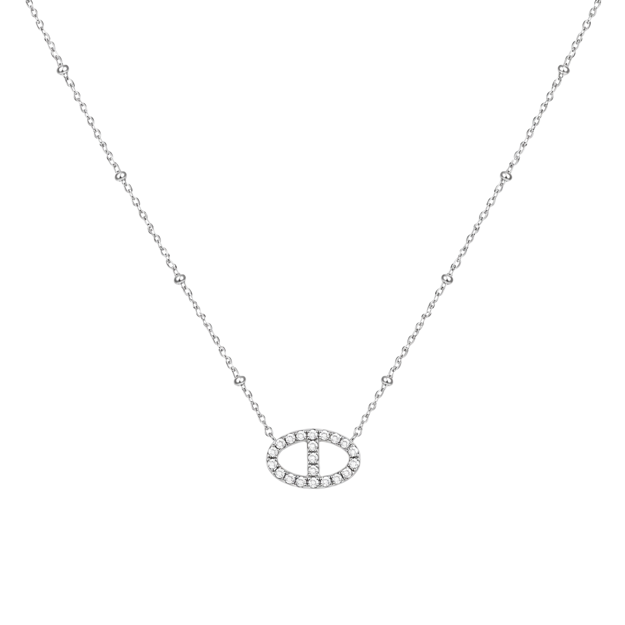 Silver Diamond Diskette Necklace stainless steel necklace women's waterproof hypoallergeen