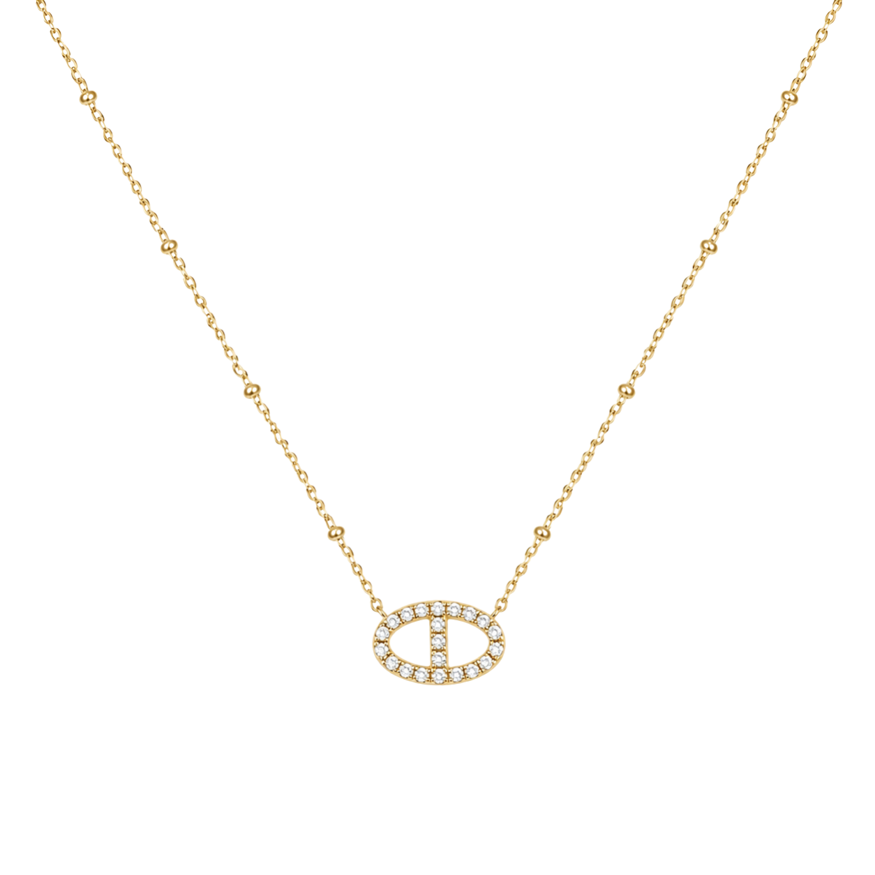 Gold Diamond Diskette Necklace stainless steel necklace women's waterproof hypoallergeen