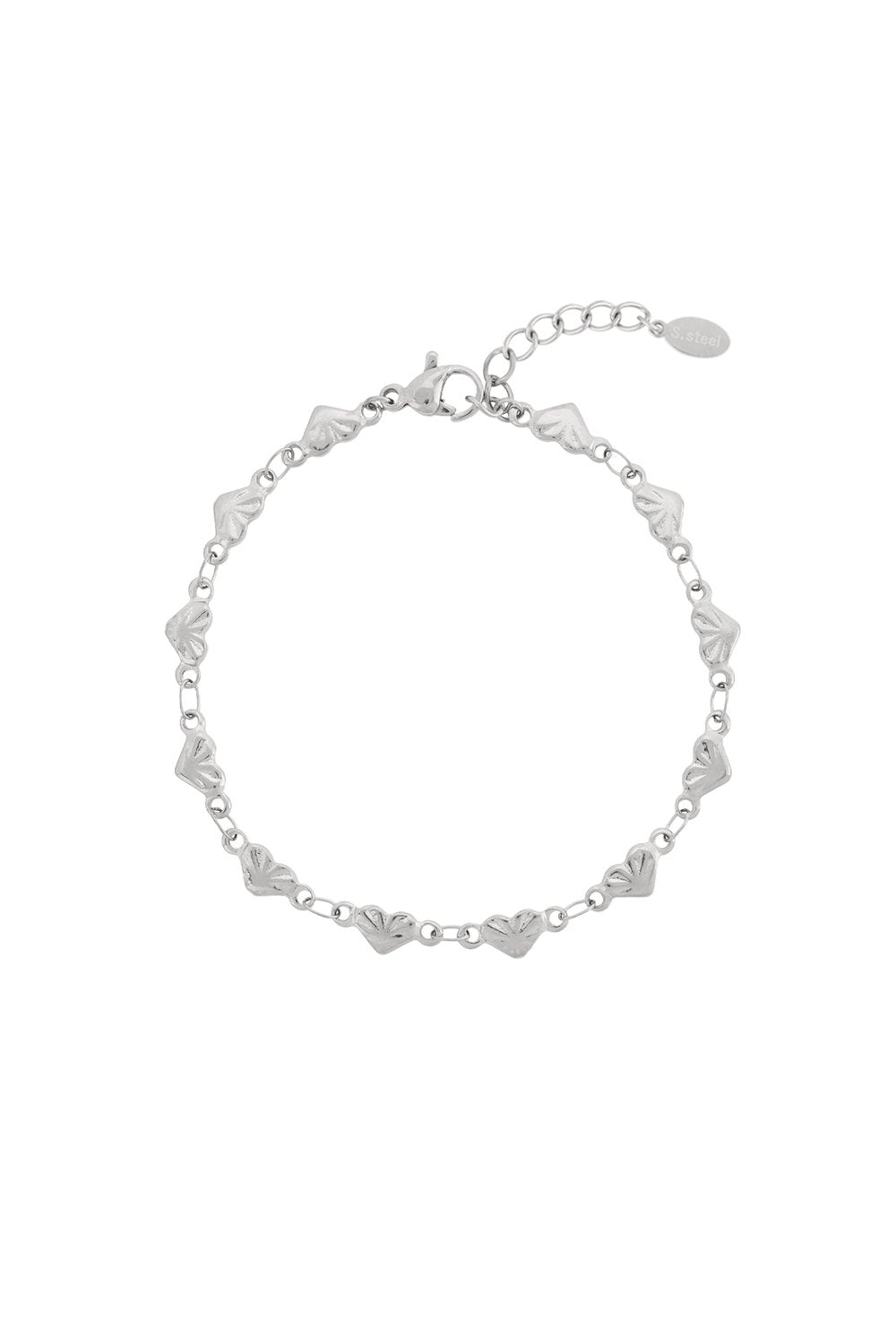 Zilverkleurig Strong Hearth Hartjes Armband stainless steel armband dames waterproof hypoallergeen