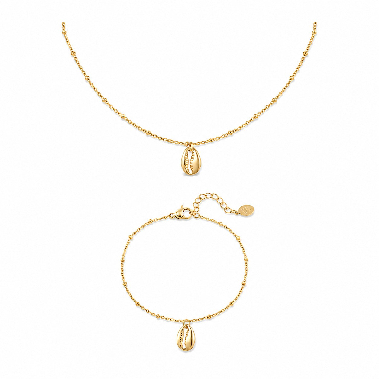 Shining Shell Shell Set Necklace + Bracelet