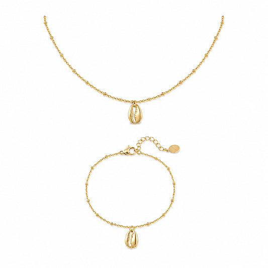 Shining Shell Schelp Setje Ketting + Armband