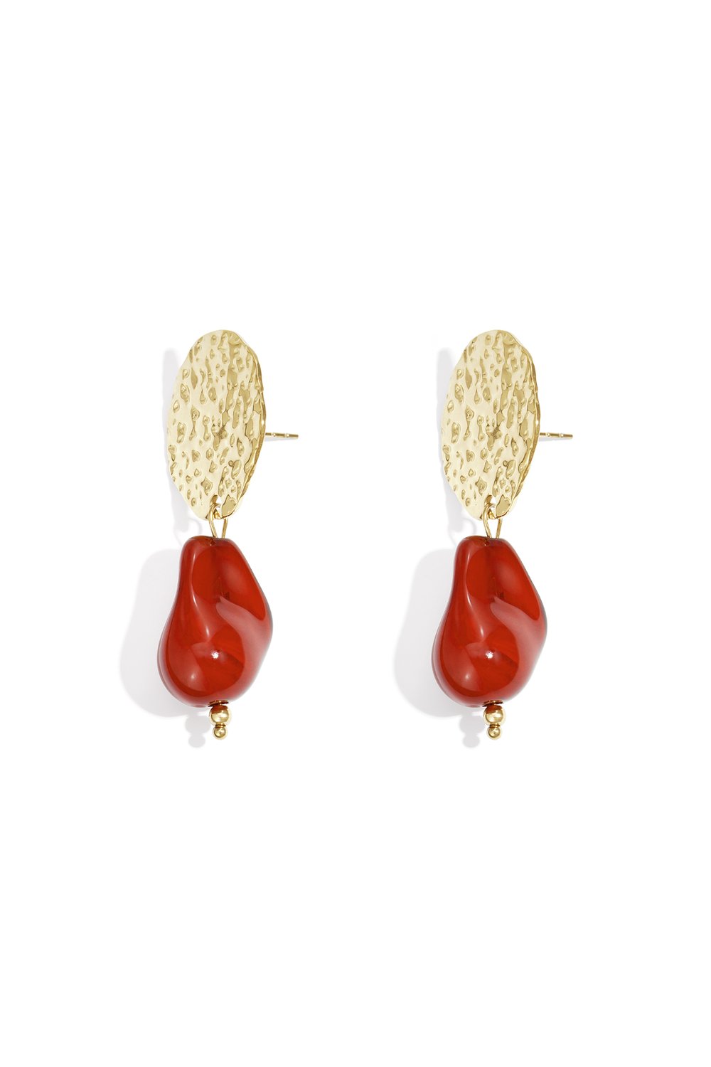 Ruby-red Drop Earrings stainless steel earrings women's waterproof hypoallergeen