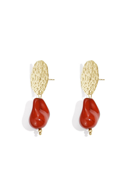Ruby-red Drop Earrings