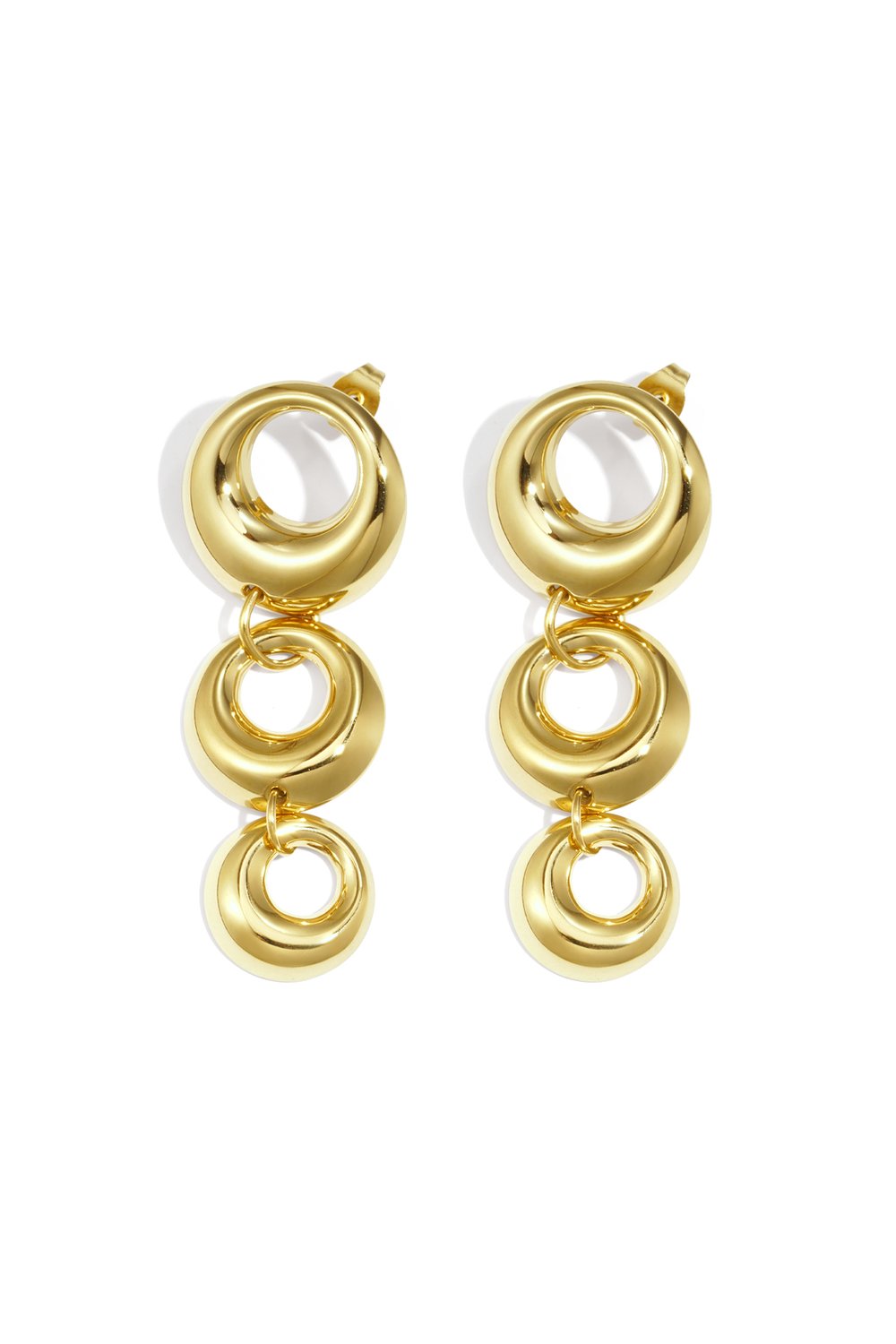 Gold Gold Waterfall Circle Earrings stainless steel earrings women's waterproof hypoallergeen