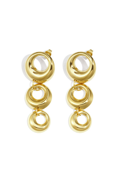 Gold Gold Waterfall Circle Earrings stainless steel earrings women's waterproof hypoallergeen