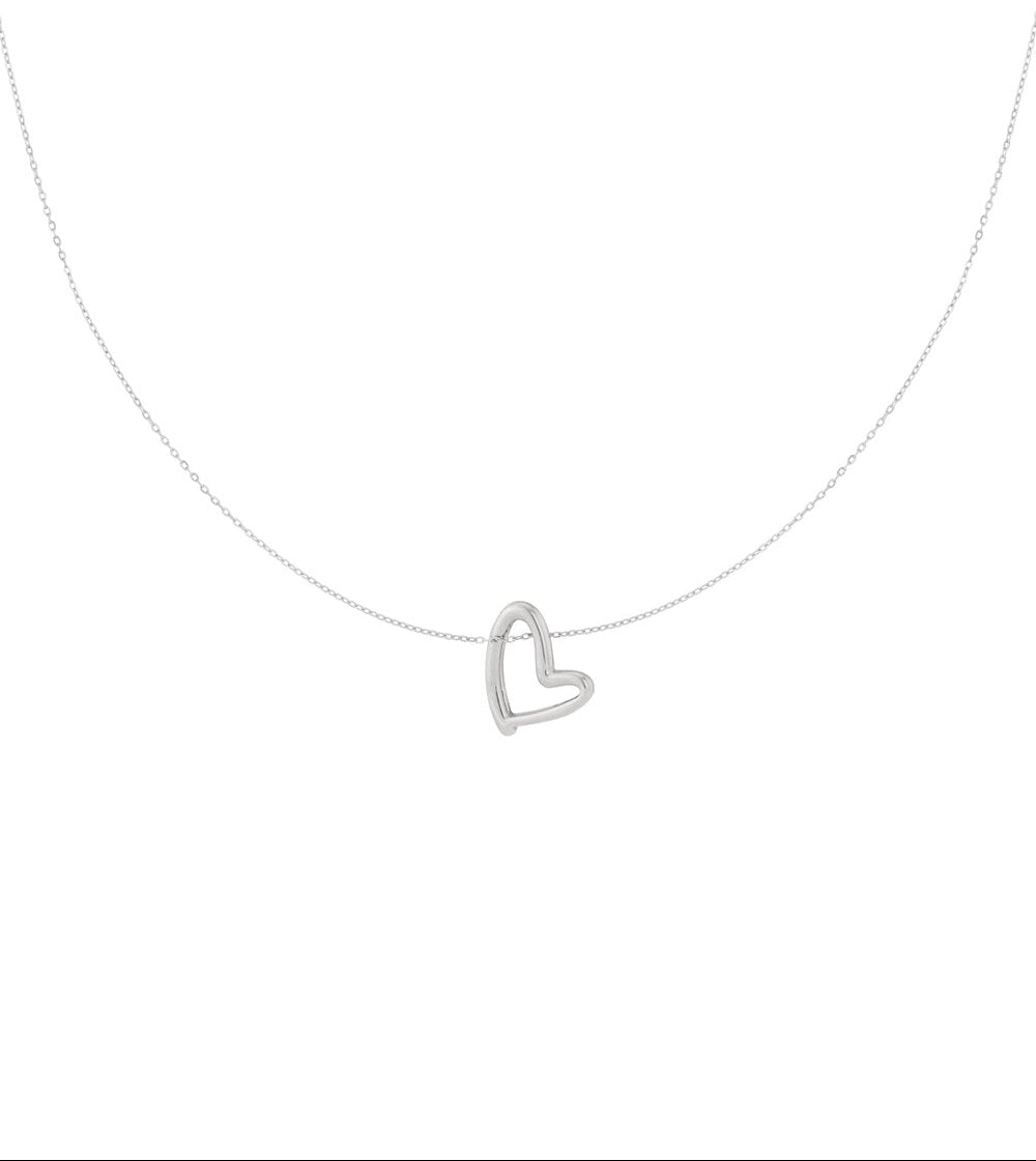 Zilverkleurige Hartjes Ketting stainless steel ketting dames waterproof hypoallergeen