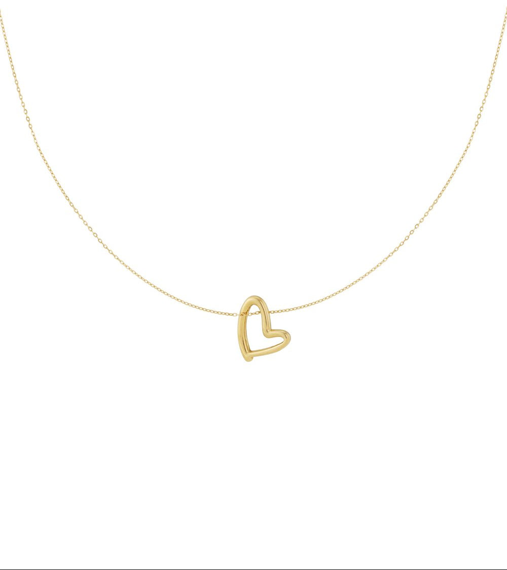 Goudkleurige Hartjes Ketting stainless steel ketting dames waterproof hypoallergeen