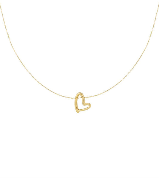 Gold Hearts Necklace stainless steel necklace women's waterproof hypoallergeen