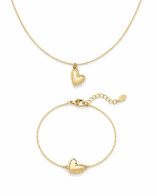 Amour Amore Hartje Setje Ketting + Armband
