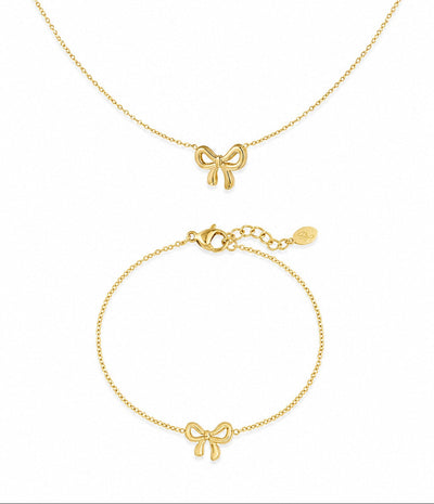 Coquette Ästhetik Schleifen-Set Halskette + Armband