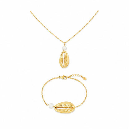 Shining Shore Schelp Setje Ketting + Armband