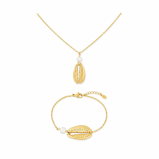 Shining Shore Schelp Setje Ketting + Armband