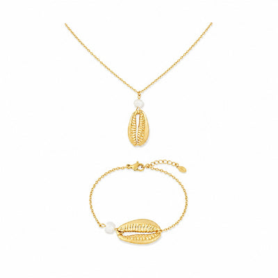 Shining Shore Muschel-Set Halskette + Armband