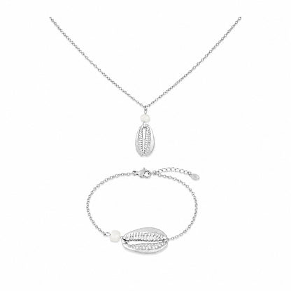 Shining Shore Schelp Setje Ketting + Armband