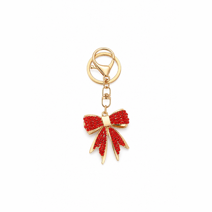 strik sleutelhanger rood, productfoto op witte achtergrond