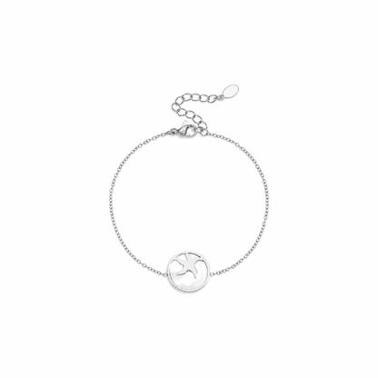 Zilveren zeester armband van stainless steel, productfoto op witte achtergrond