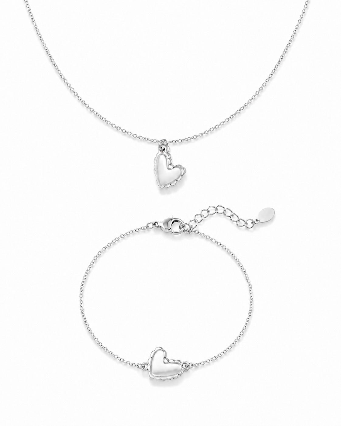 Amour Amore Heart Set Necklace + Bracelet